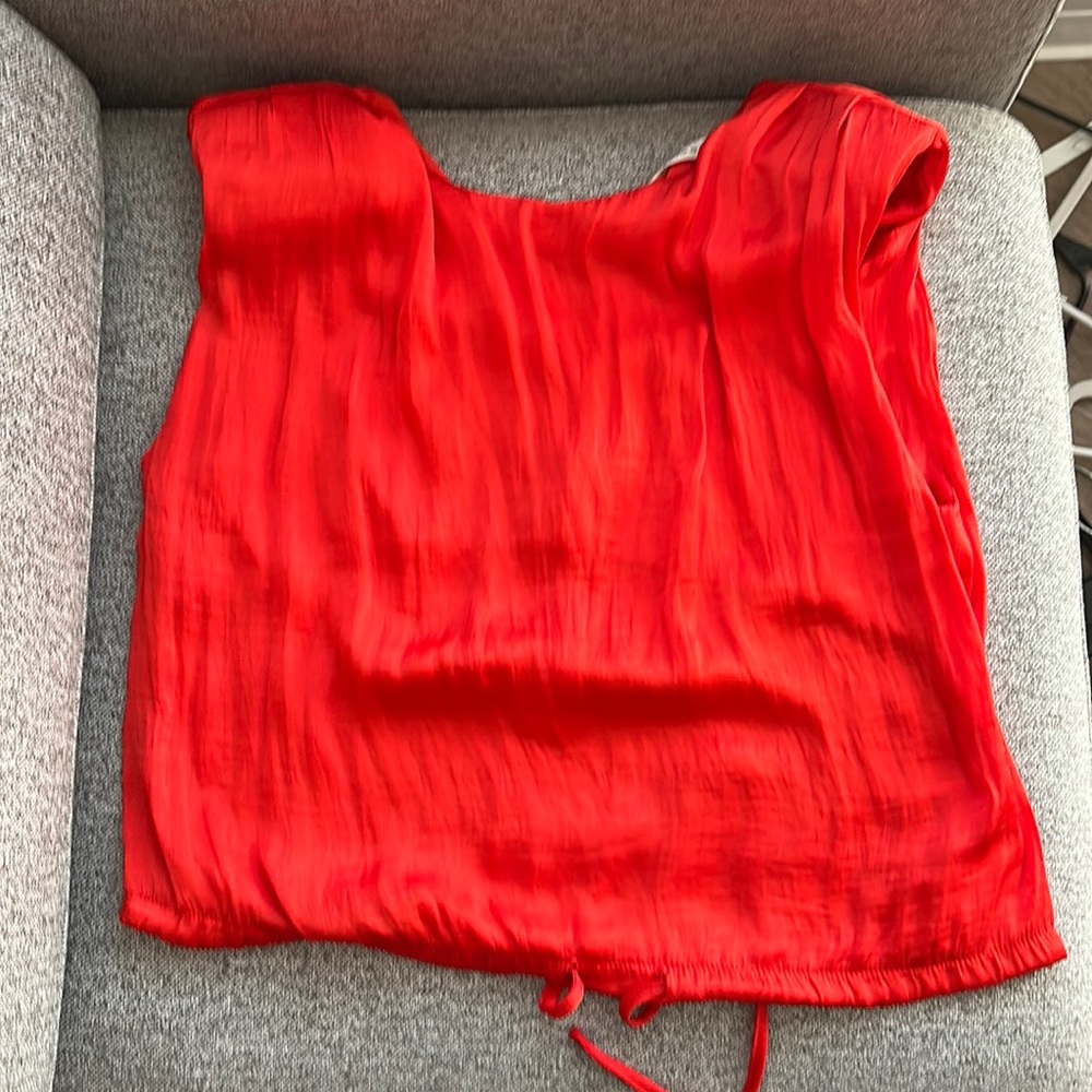 Pants Store Red Padded Shoulder Top